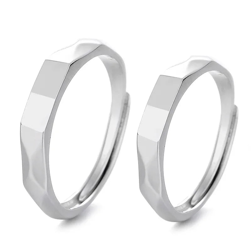 Adjustable Light Sculptured Couple Rings