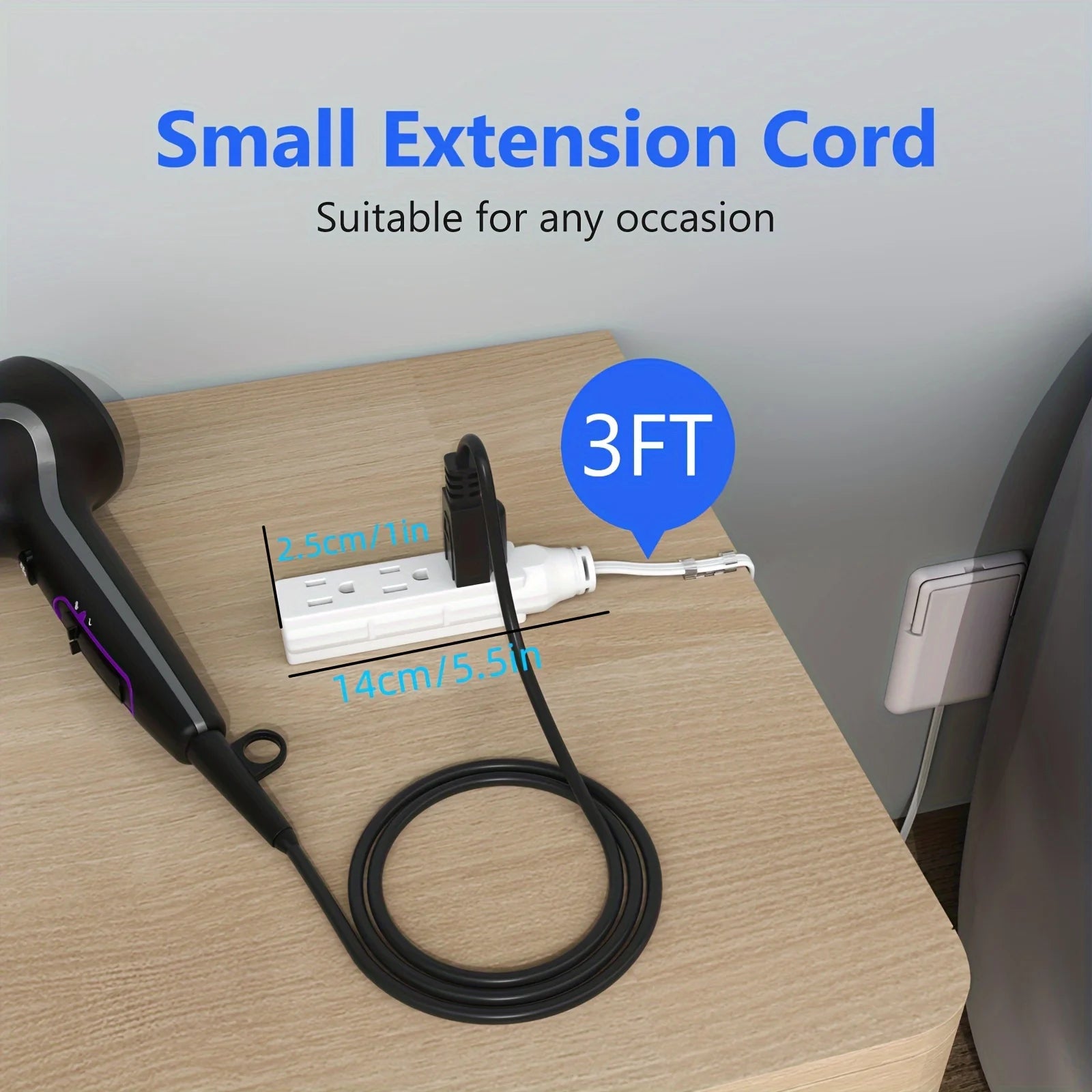 Ultra-Thin Wall Panel Plug with Extension Cord