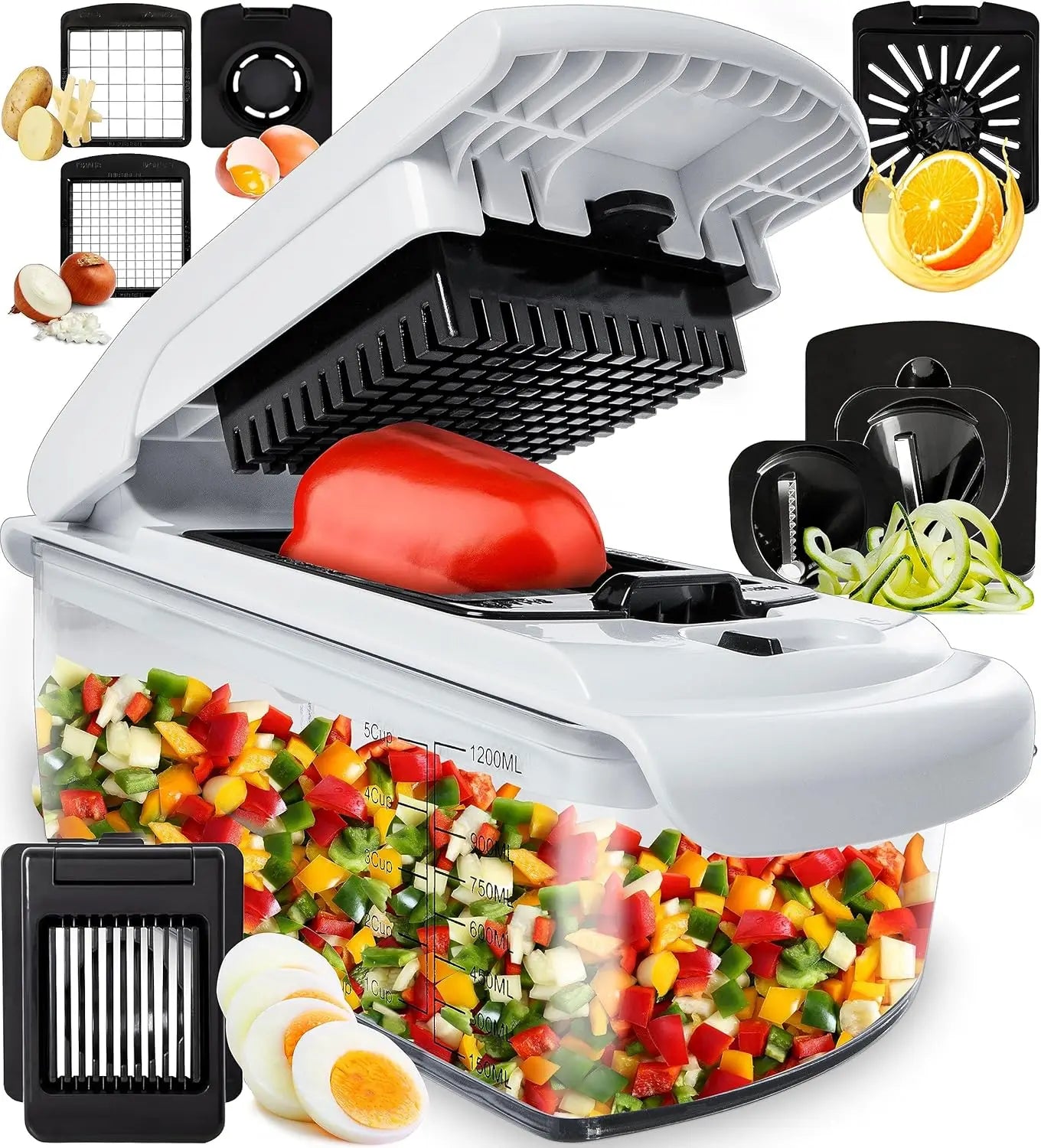 Multislicing Vegetable Chopper With Container