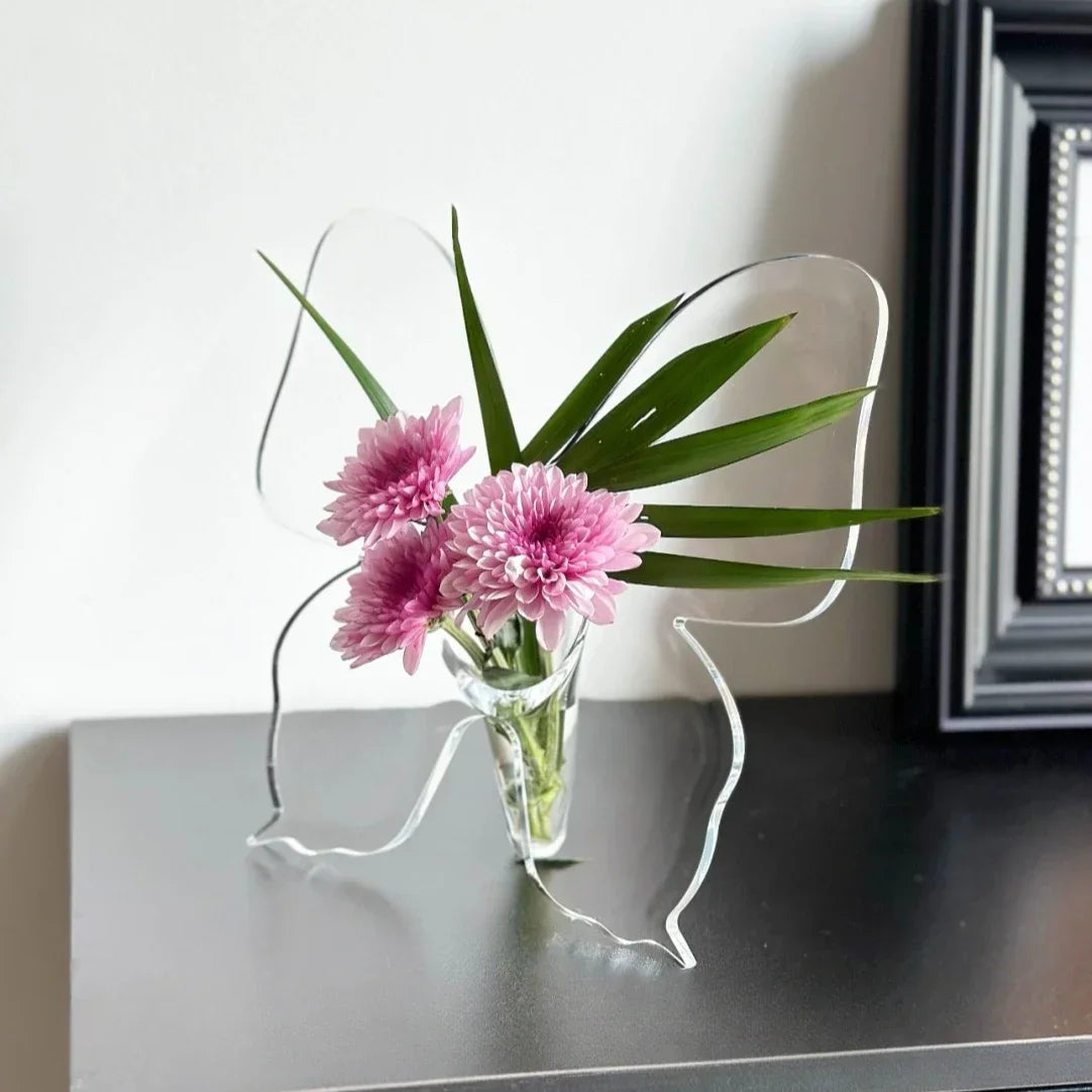 Acrylic Floral Photo Frame Vase