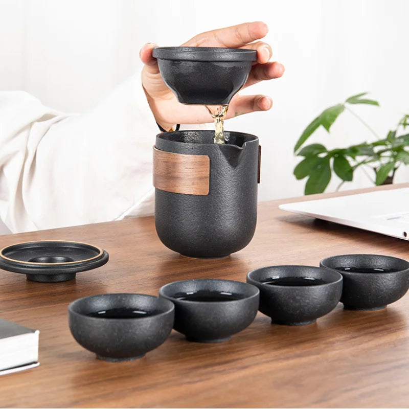 Portable Travel Ceramic Teaware Set
