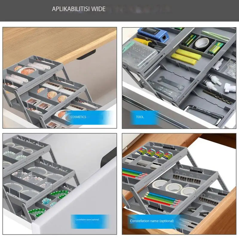Multi Level Collapsible Organizer Drawer