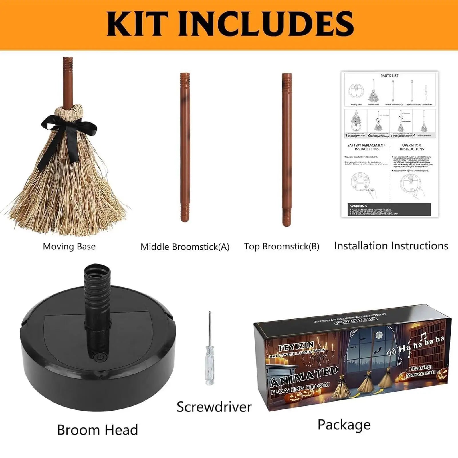 Spooky Floating Broom stick