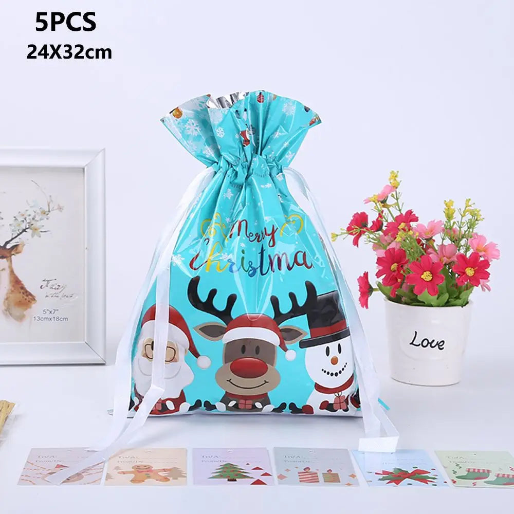 Drawstring Gift Wrapping Bags 5Pcs