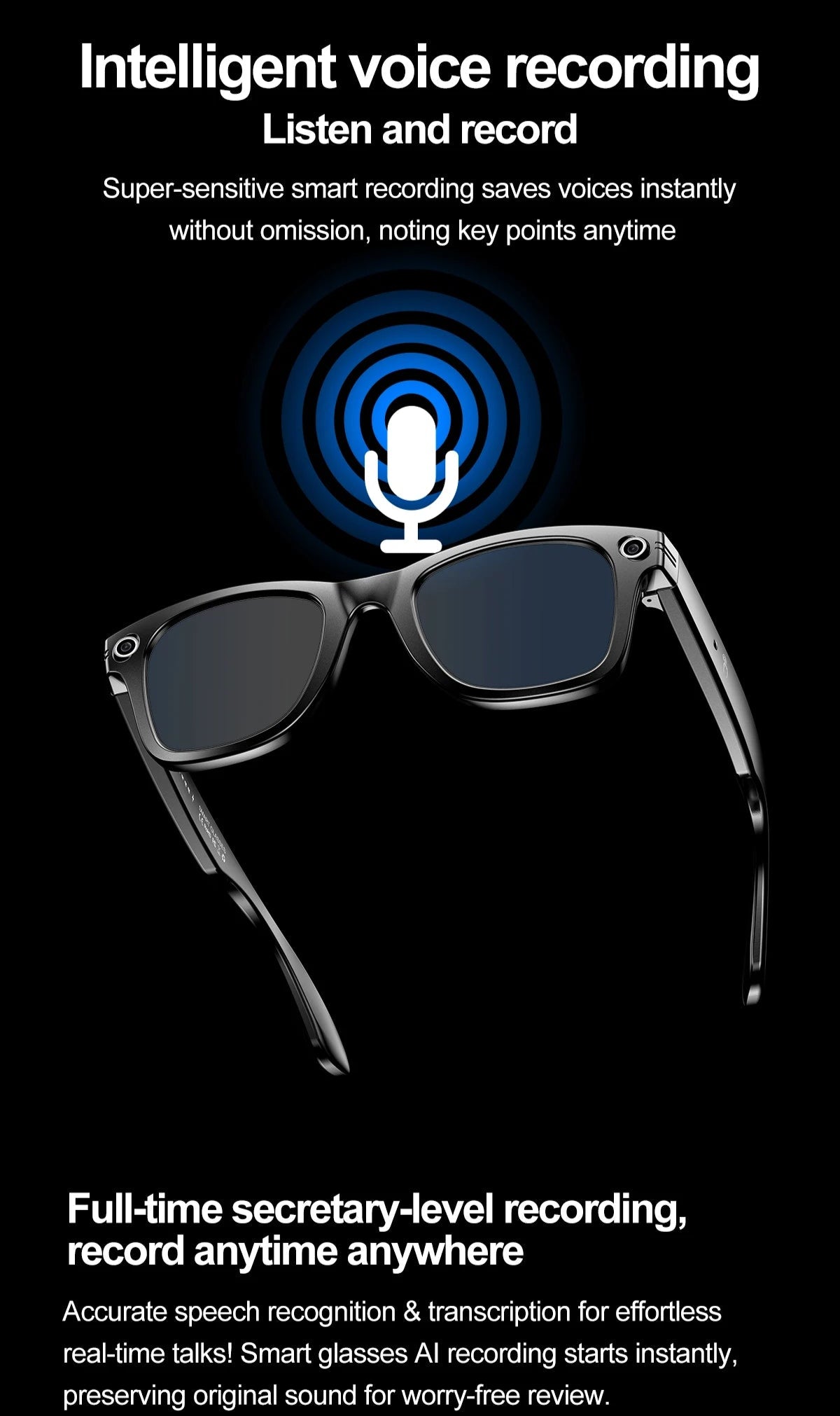 Smart Bluetooth Camera Glasses