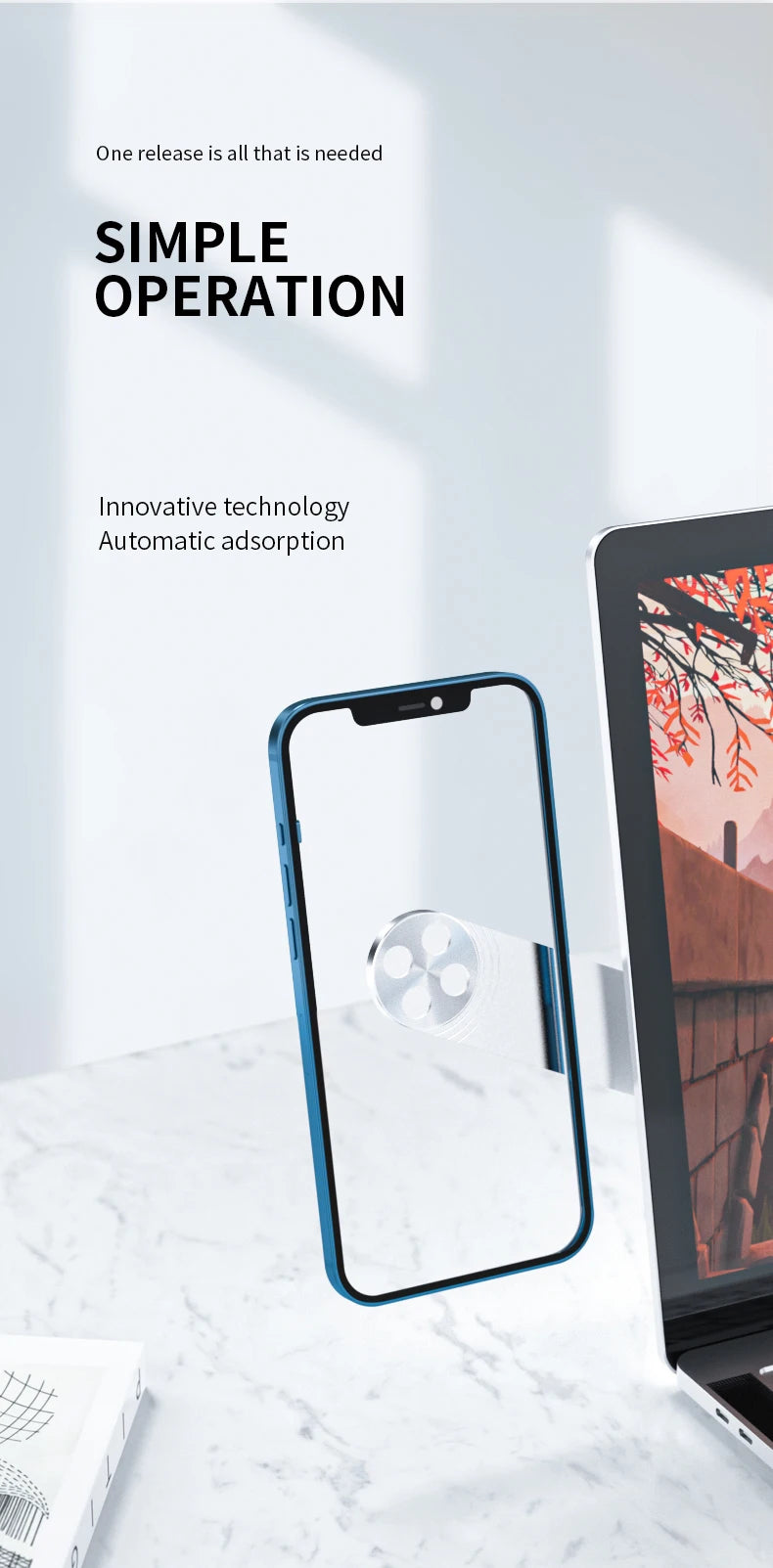 Magnetic Laptop Phone Holder