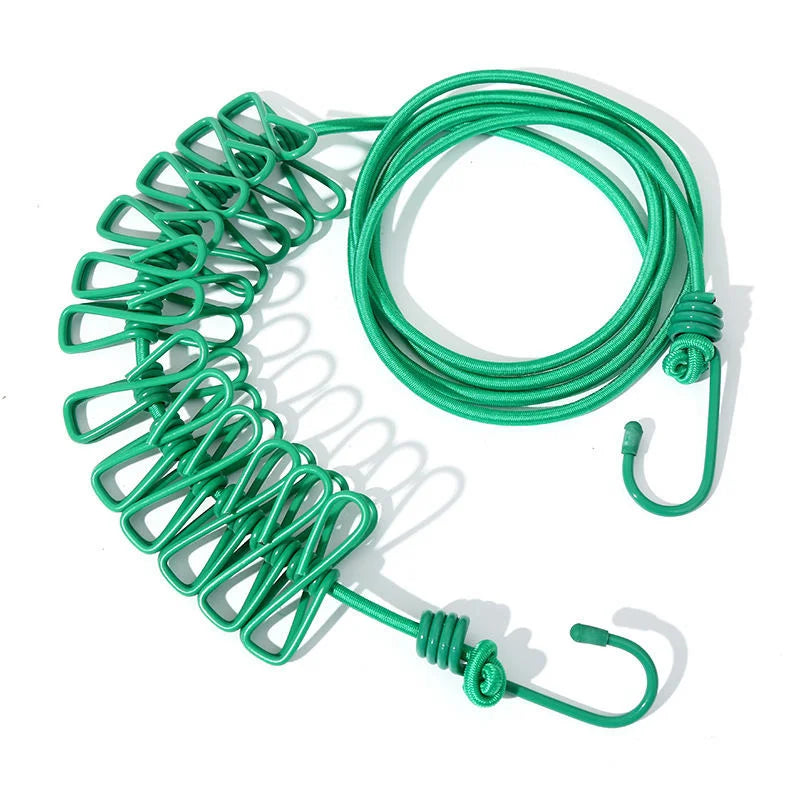 Portable Travel Clothesline with Clips