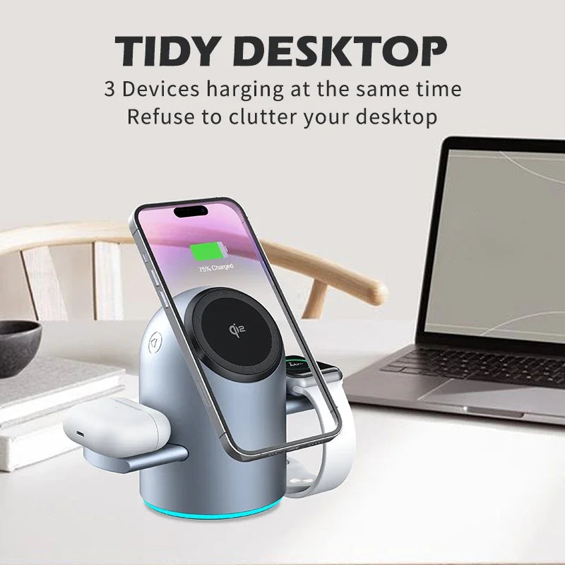 3 in 1 Magnetic Wireless Fast Charging Station