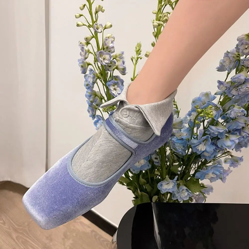 Soft Grip Button Ankle Socks