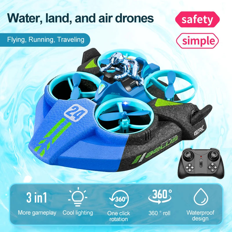 RC 3 in 1 Sea Land And Air Flying Boat Car Toy