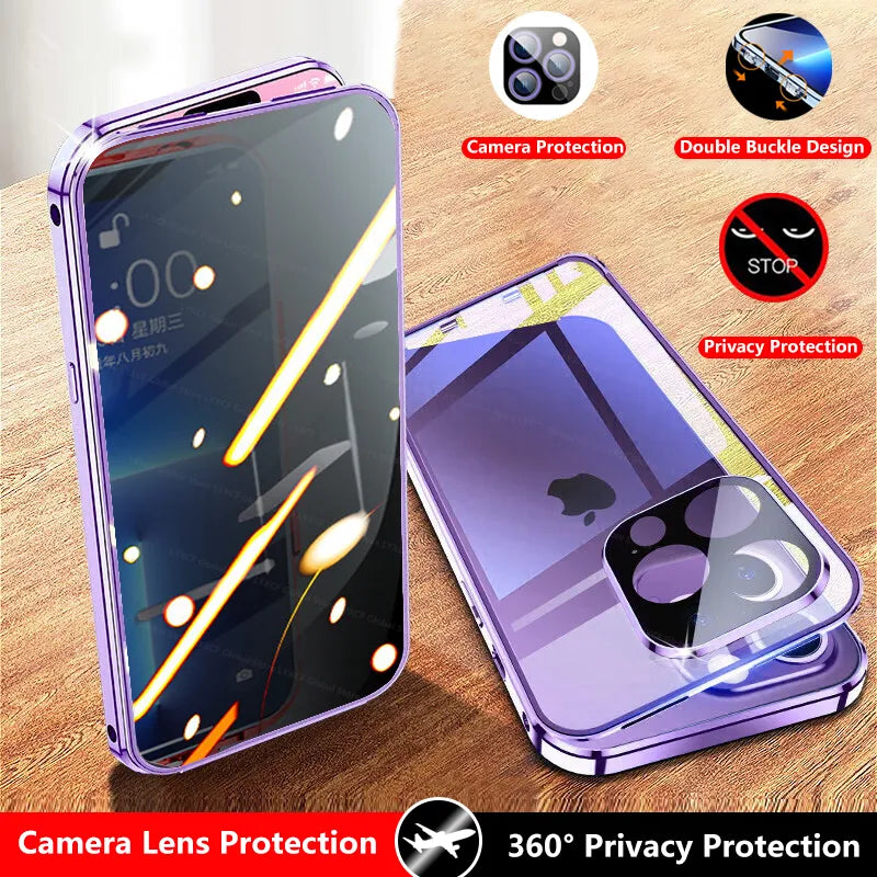 Double Sided Magnetic Glass Anti-Peep Mobile Case