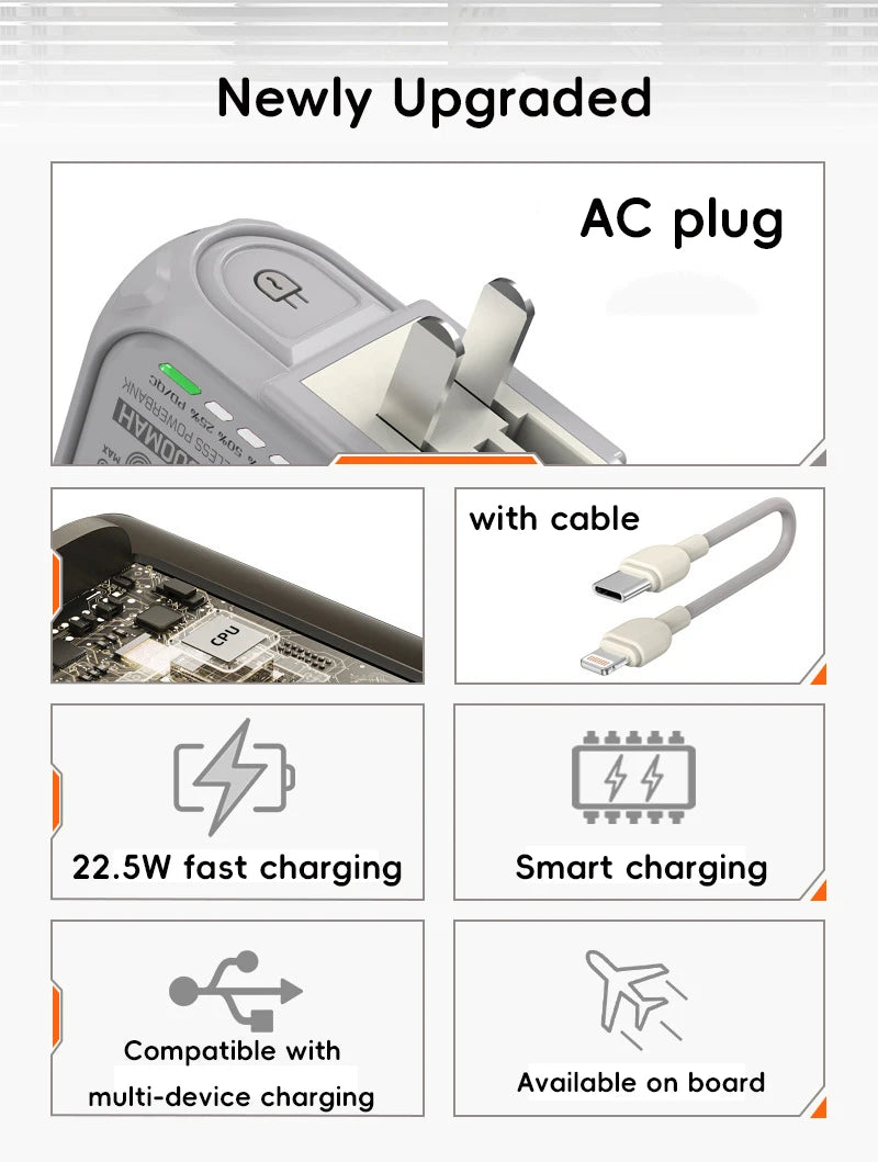 USB Portable Magnetic Wireless Power Bank