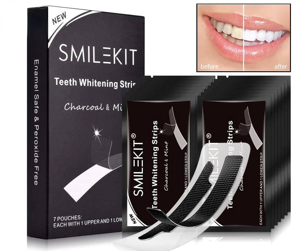 Charcoal Teeth Whitening Strips - 14 Pcs