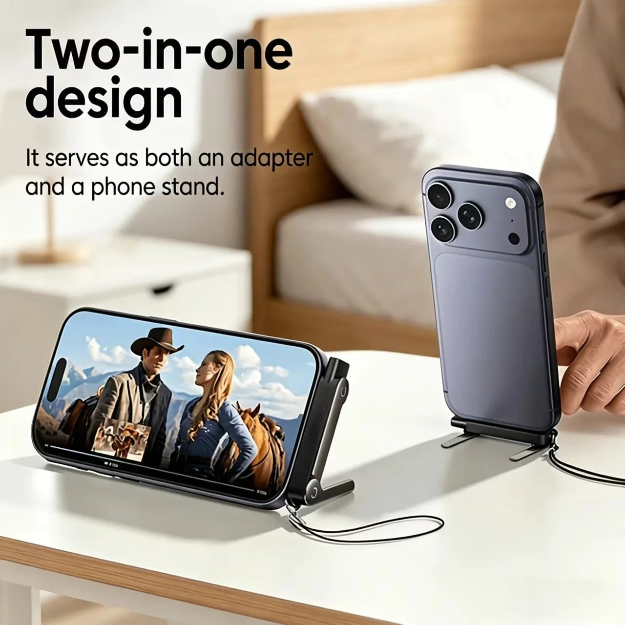 2 in 1 Type C Fast Charging Adapter with Phone Stand