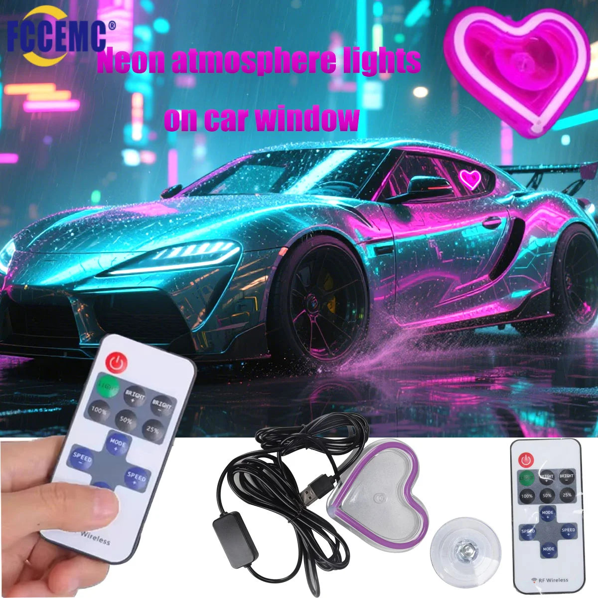 Glow Heart RC Neon Light