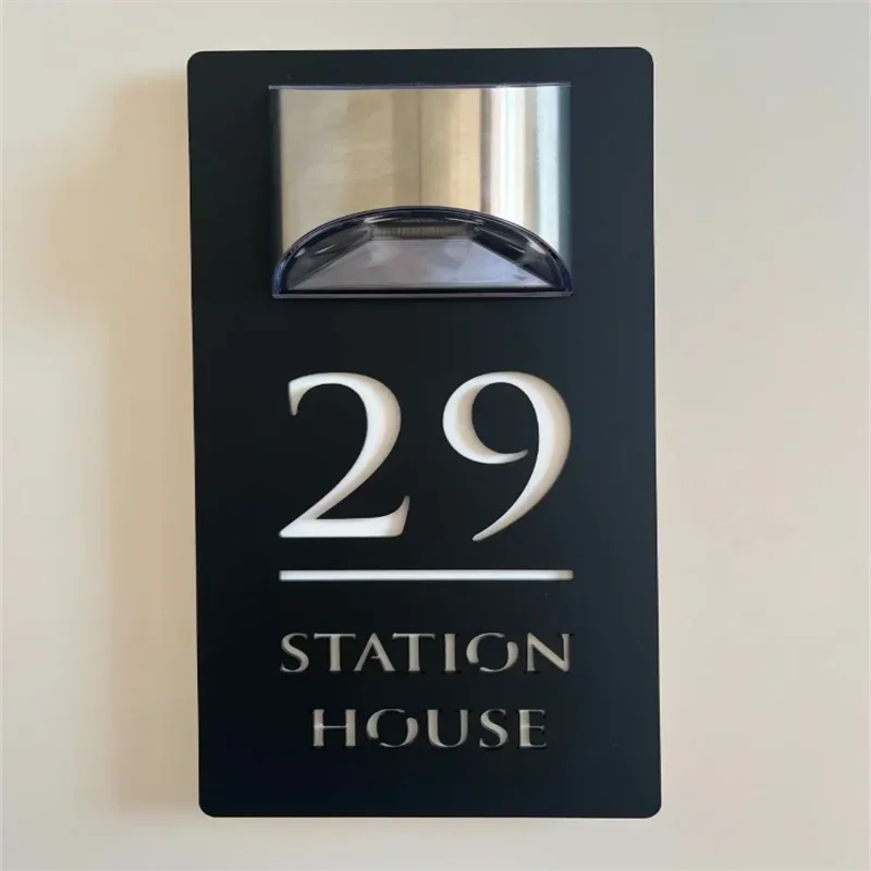 Solar House Address Sign Light