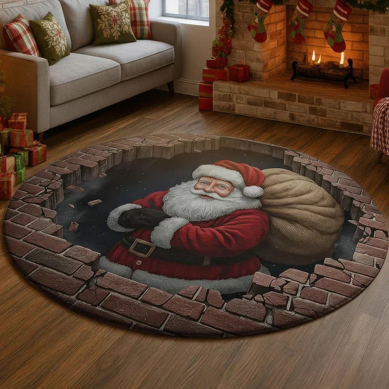 3D Christmas Santa Floor Mat