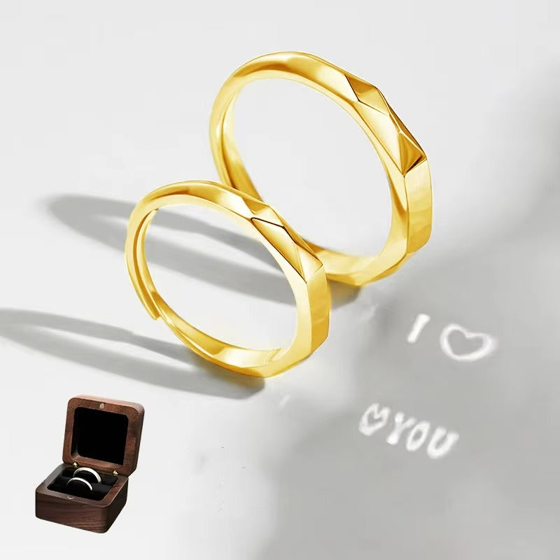 Adjustable Light Sculptured Couple Rings