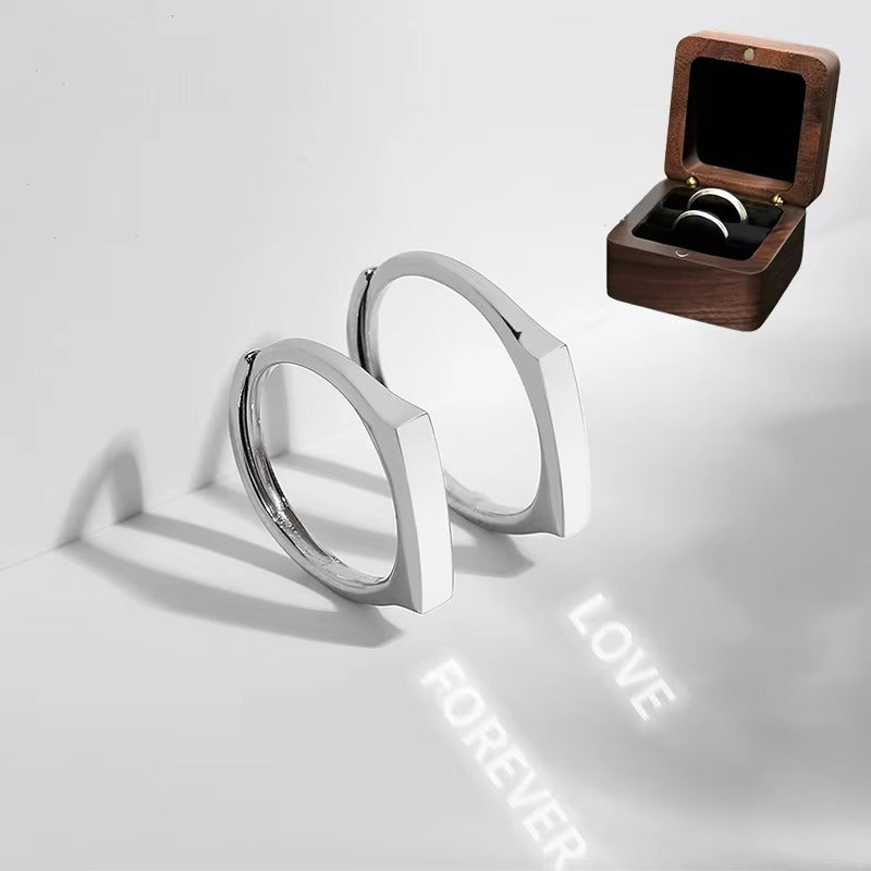 Adjustable Light Sculptured Couple Rings