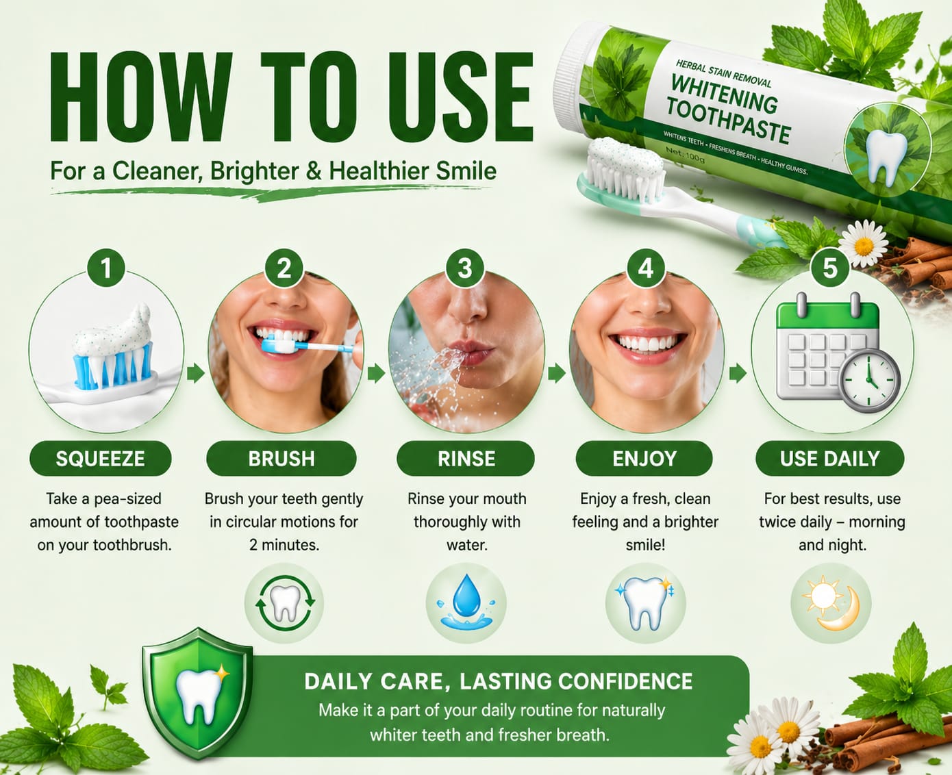 Herbal Stain Removal Whitening Toothpaste