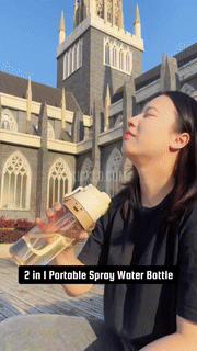 2 in 1 Portable Spray Water Bottle