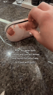 2 In 1 Glasses and  Contact Lens Case