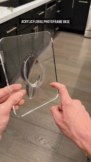 Acrylic Floral Photo Frame Vase