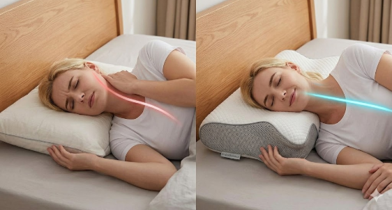 Cervical Orthopedic Memory Foam Neck Pillow
