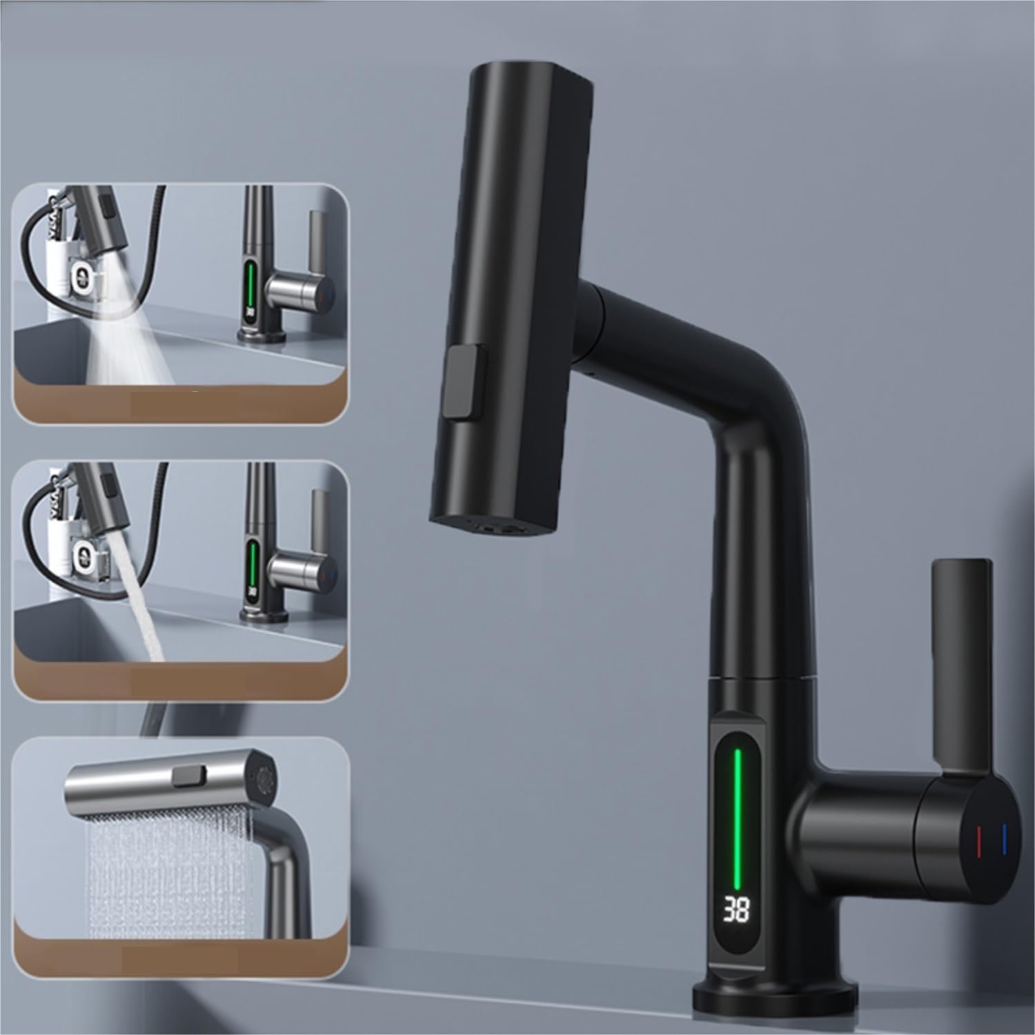 Multifunctional Digital Display Pull-out Faucet