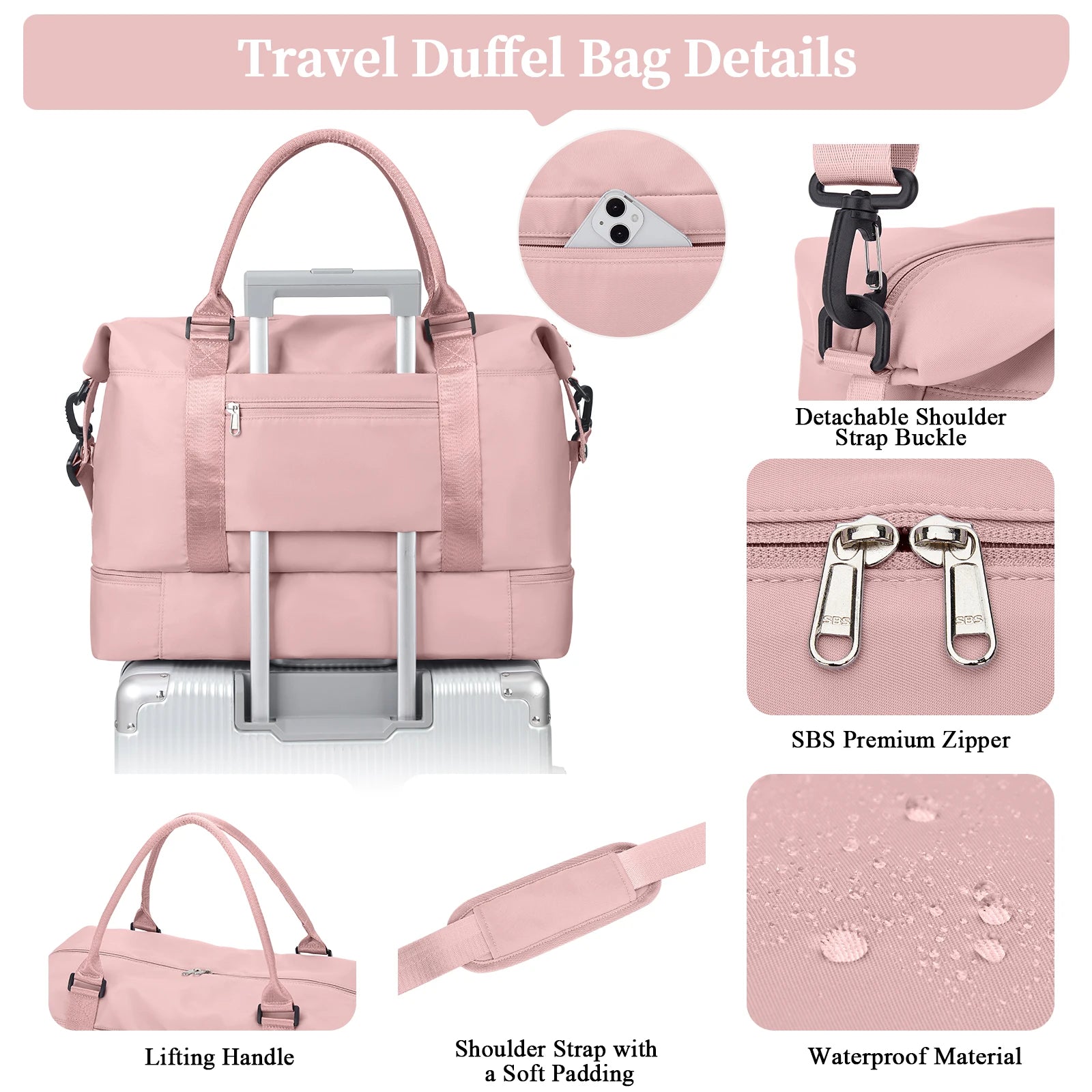Travel Duffel Bag with Shoes Compartment