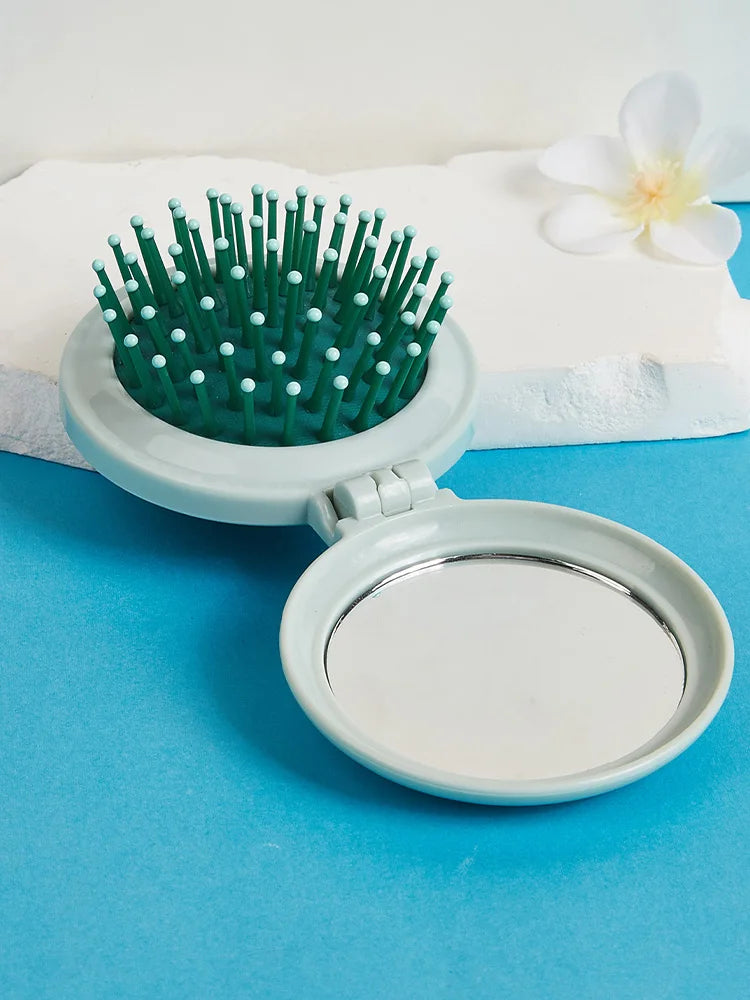 Foldable Mini Comb with Mirror