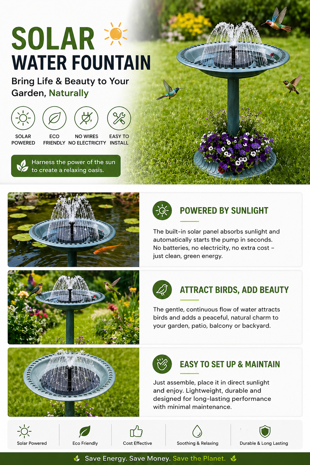 Solar Water Fountain