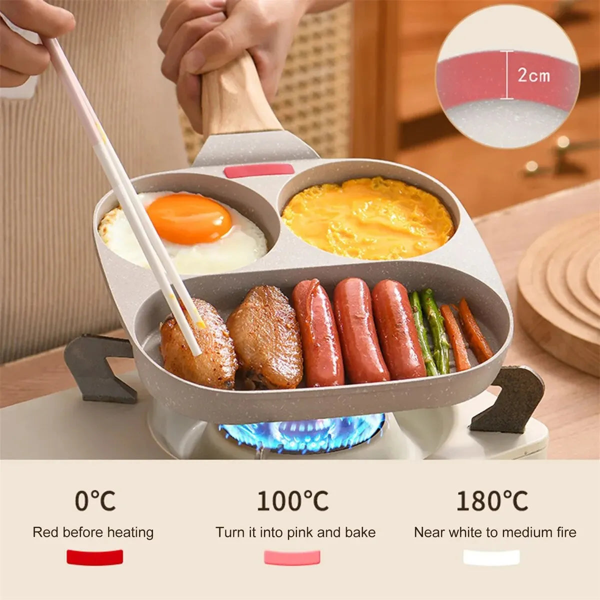 Multifunctional 3 In 1 Non-Stick Frying Pan