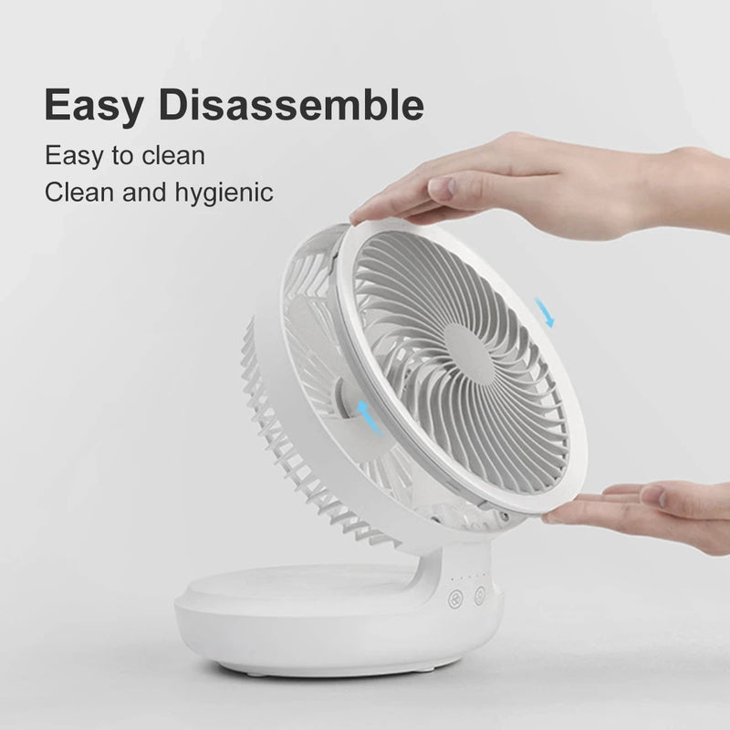 USB Rechargeable Fan with Lamp