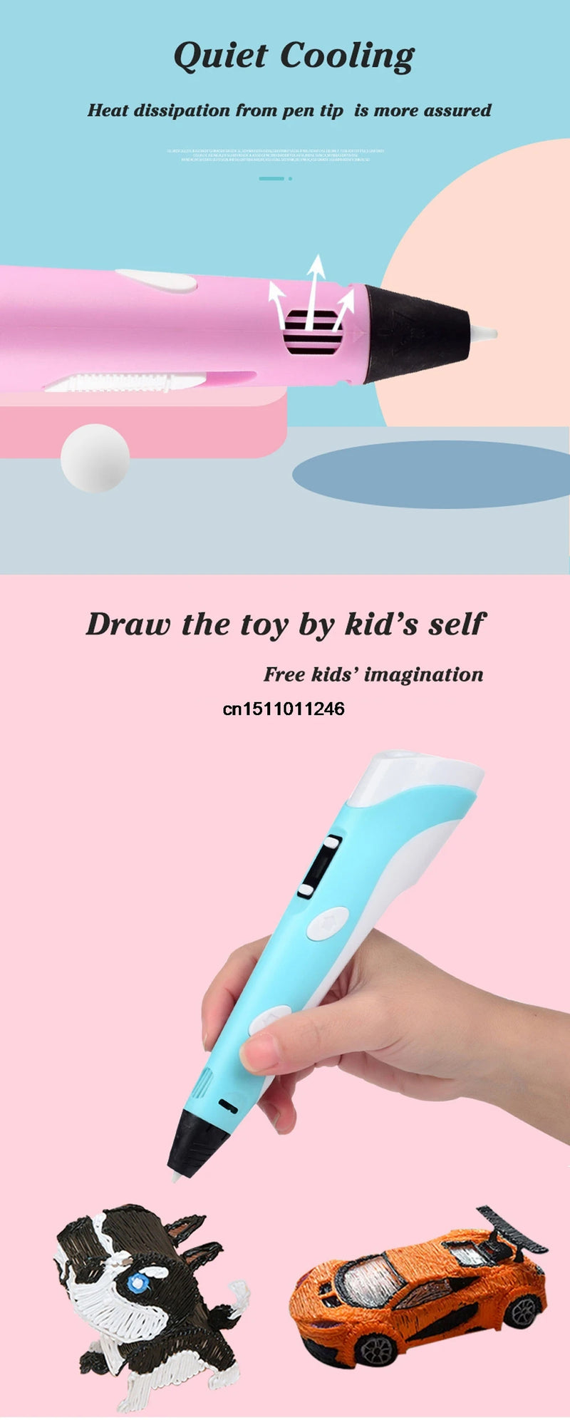 3D Drawing Printing Pen with LCD Screen