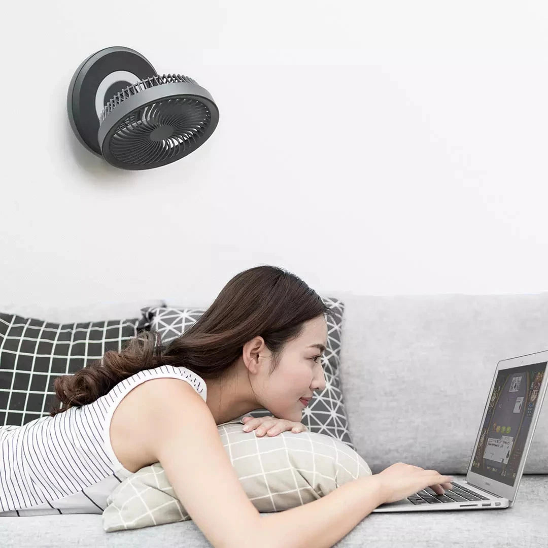 USB Rechargeable Fan with Lamp