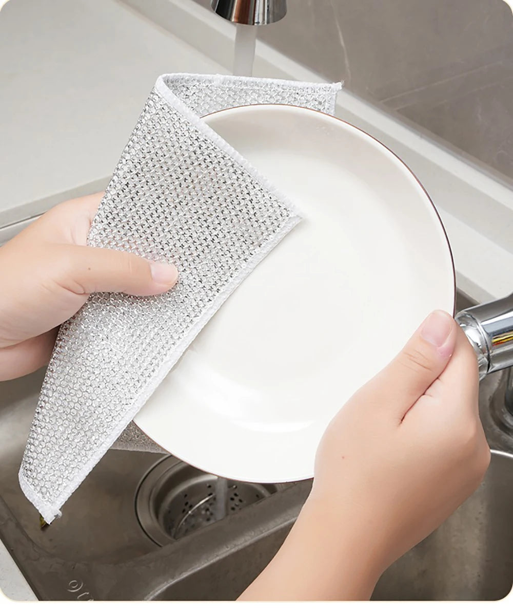 Metal Scrubber Kitchen Dishwashing Cloth