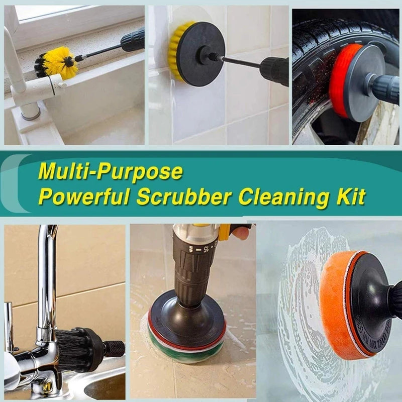 Drill Attachment Scrub Brush Kit