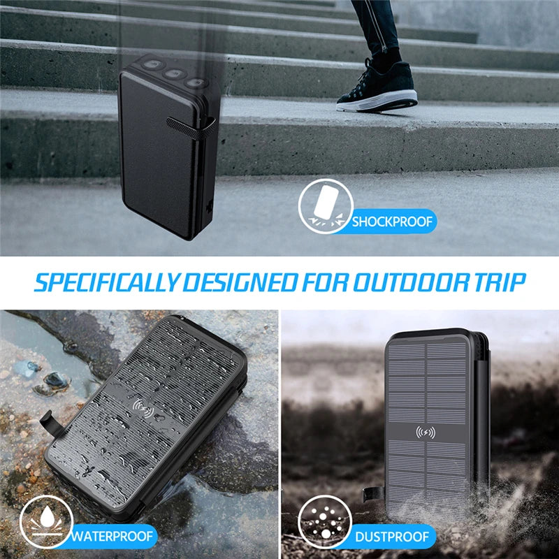 Multifunctional Solar Power Bank Quick Wireless Charger