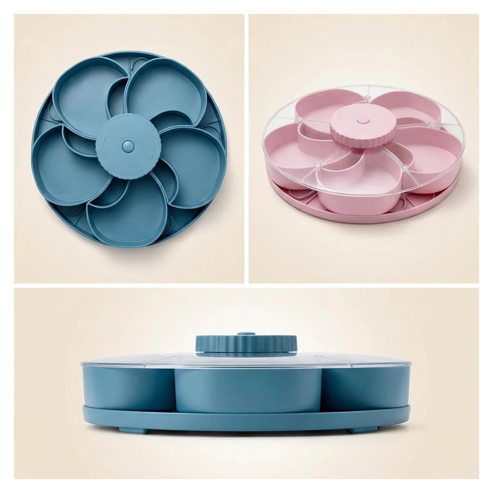 Divided Rotating Snack Tray For Kids
