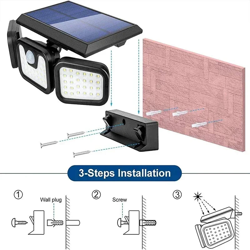 Solar Motion Sensor Outdoor Lamp