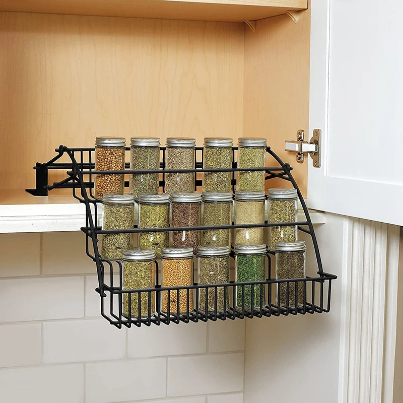 Metal 3-Tier Pull Down Spice Rack