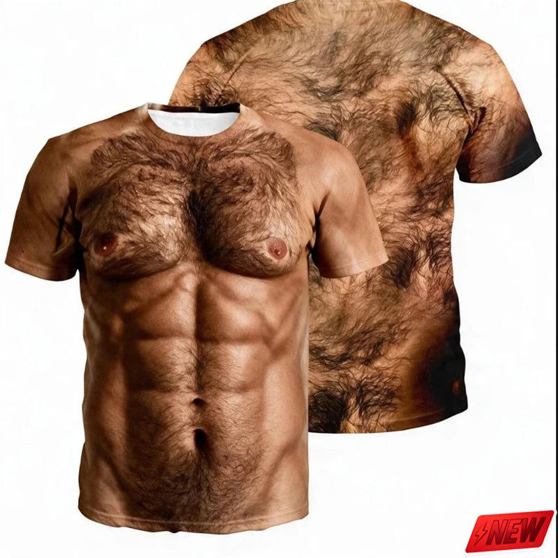 Men’s 3D Muscle Print T-Shirt