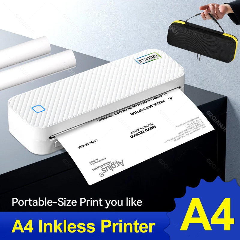 Portable Inkless Bluetooth A4 Thermal Printer