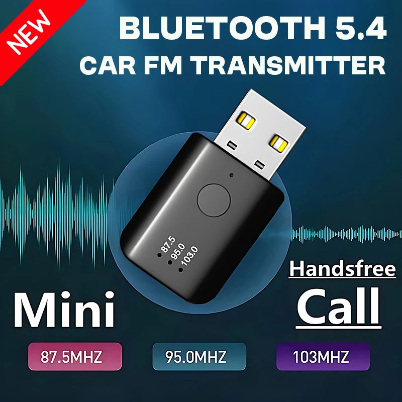 Car USB Bluetooth 5.4 Transmitter Receiver