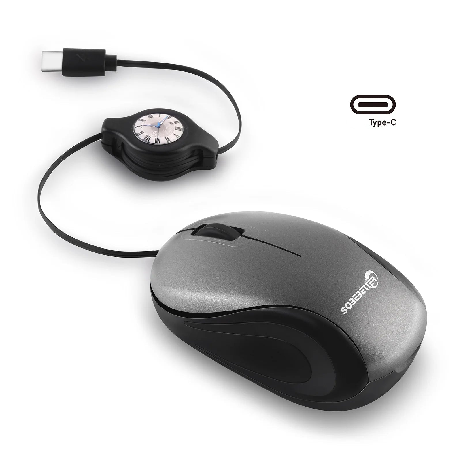 Portable USB Type C Retractable Mouse