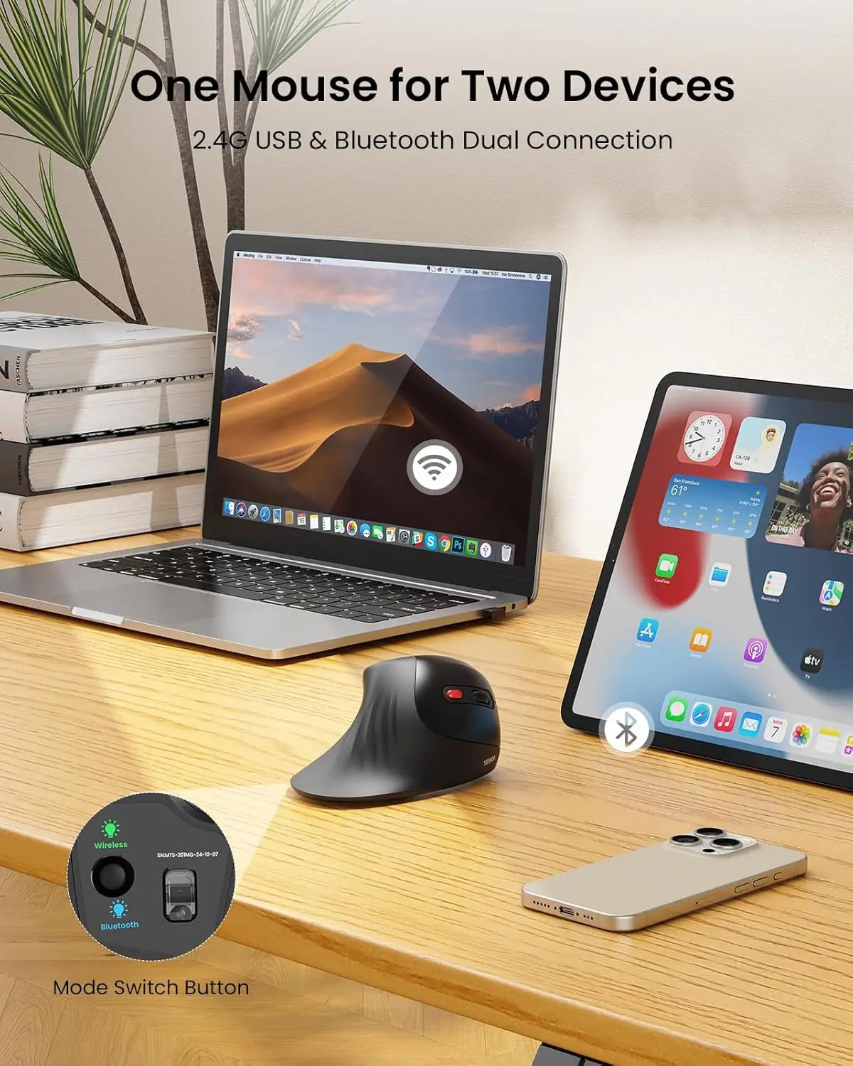 Ergonomic Wireless Vertical Mouse