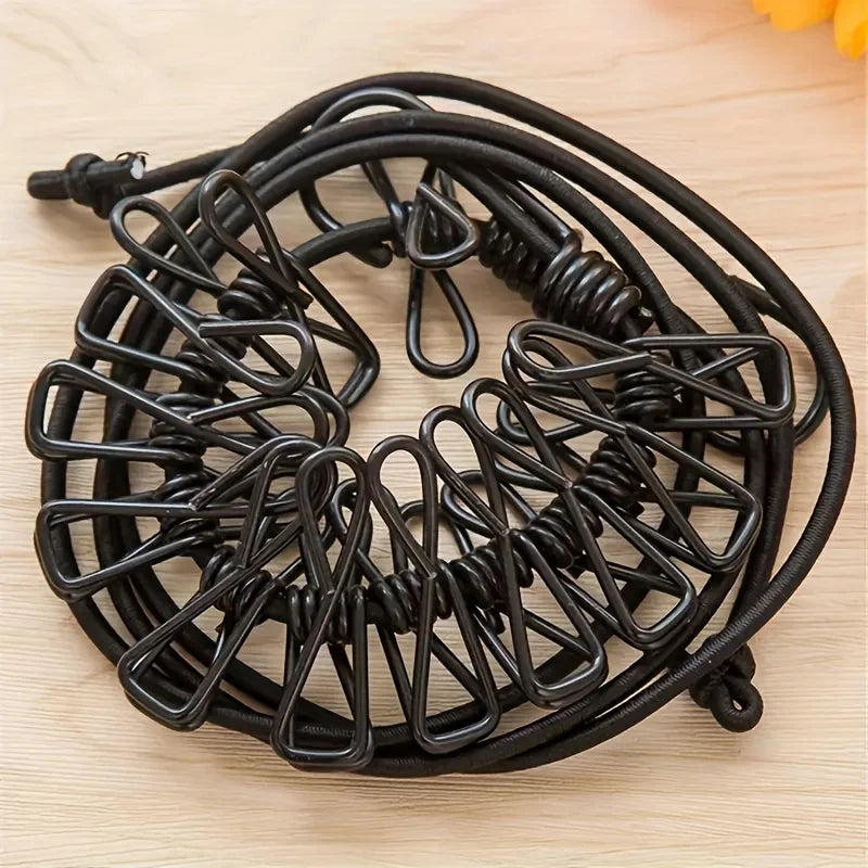 Portable Travel Clothesline with Clips