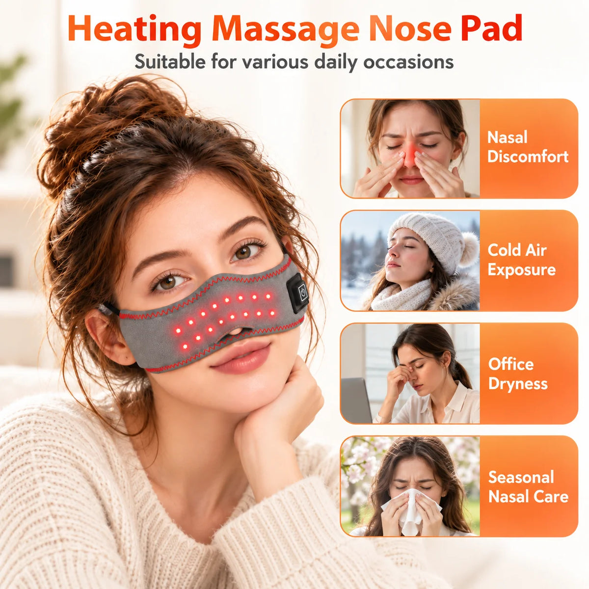 Wearable Red Light Nose Heating Pad