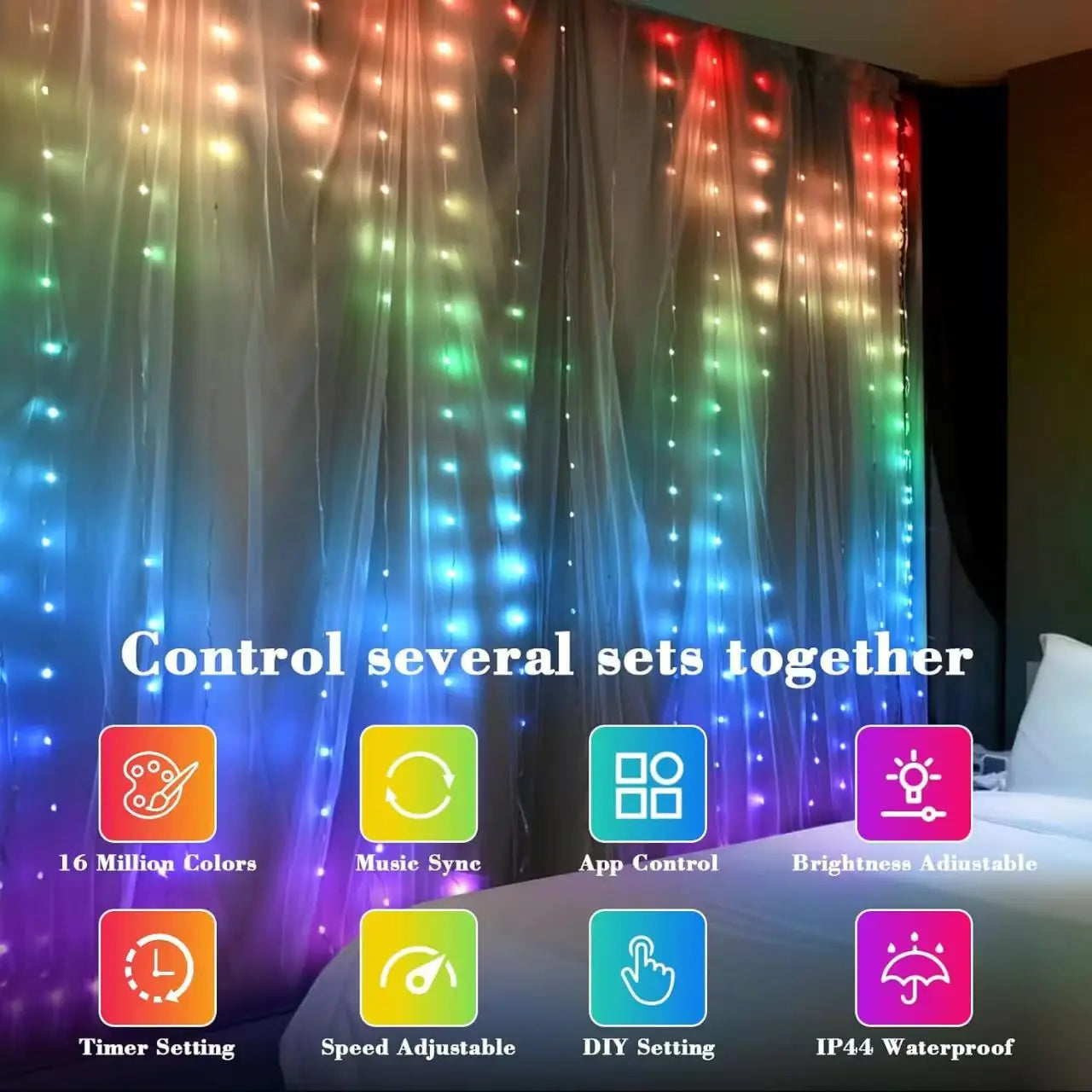 Smart LED Curtain String Lights
